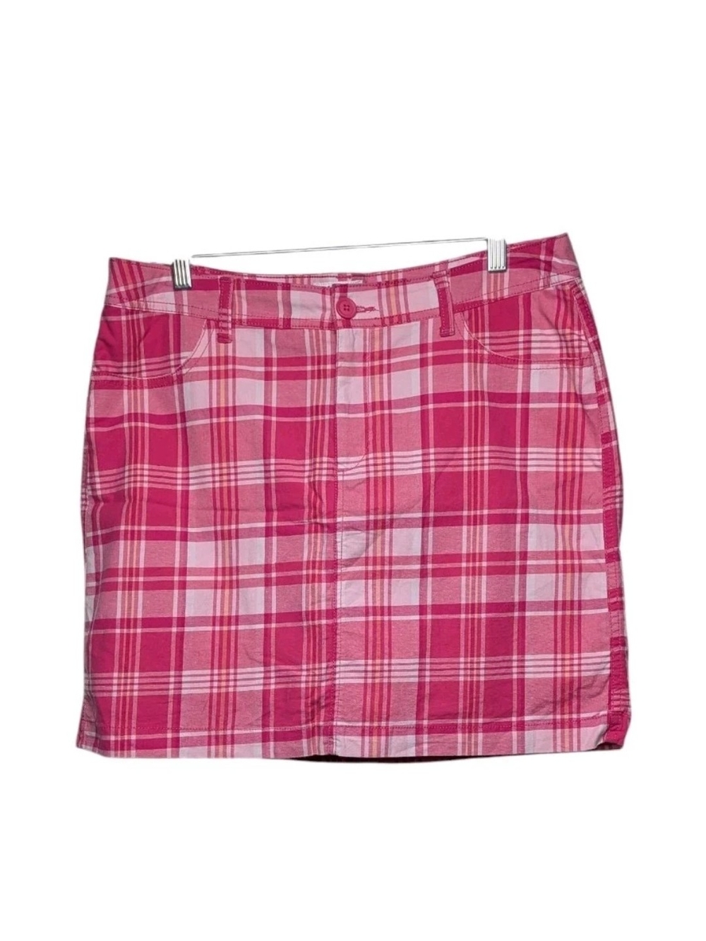 St John's Bay Pink Plaid Women's Skirt New Without Tags